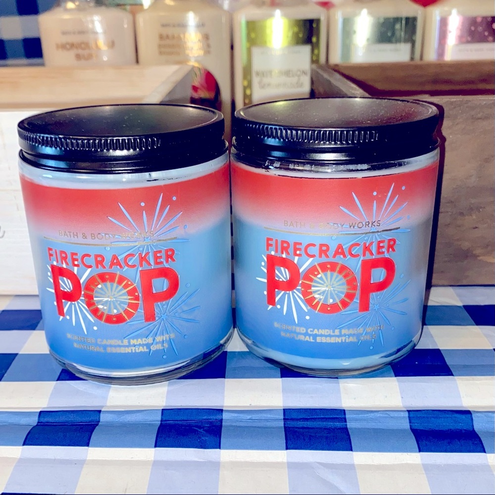 BATH & BODY WORKS Firecracker Pop Single Wick Candle X2 NEW